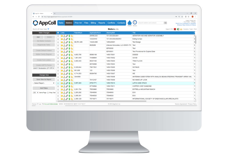 screenshot of AppColl Prosecution Manager